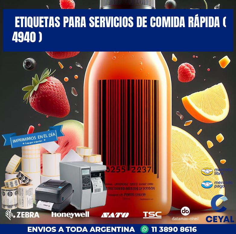 ETIQUETAS PARA SERVICIOS DE COMIDA RÁPIDA ( 4940 )