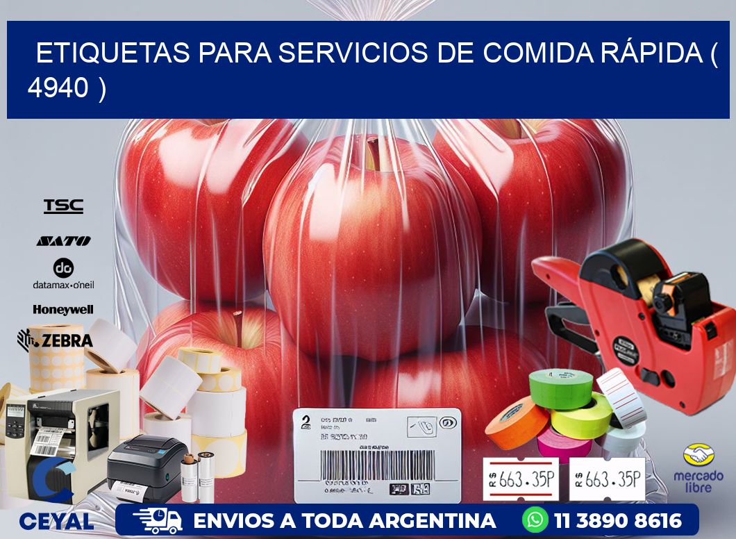 ETIQUETAS PARA SERVICIOS DE COMIDA RÁPIDA ( 4940 )