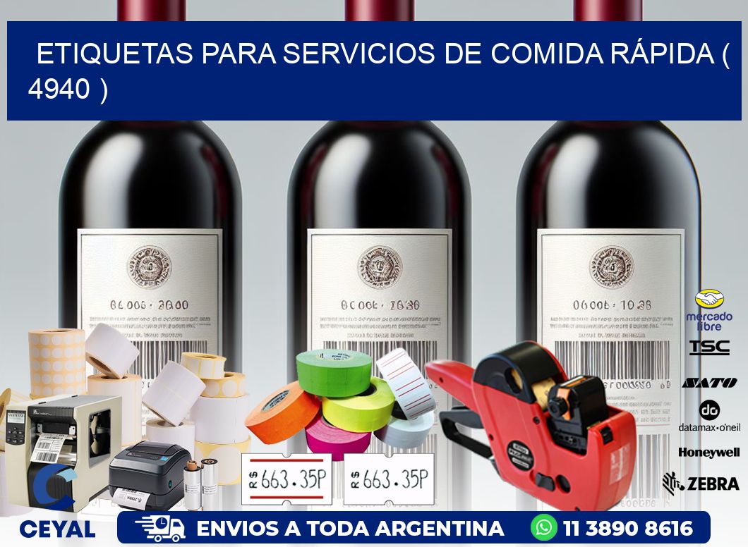 ETIQUETAS PARA SERVICIOS DE COMIDA RÁPIDA ( 4940 )