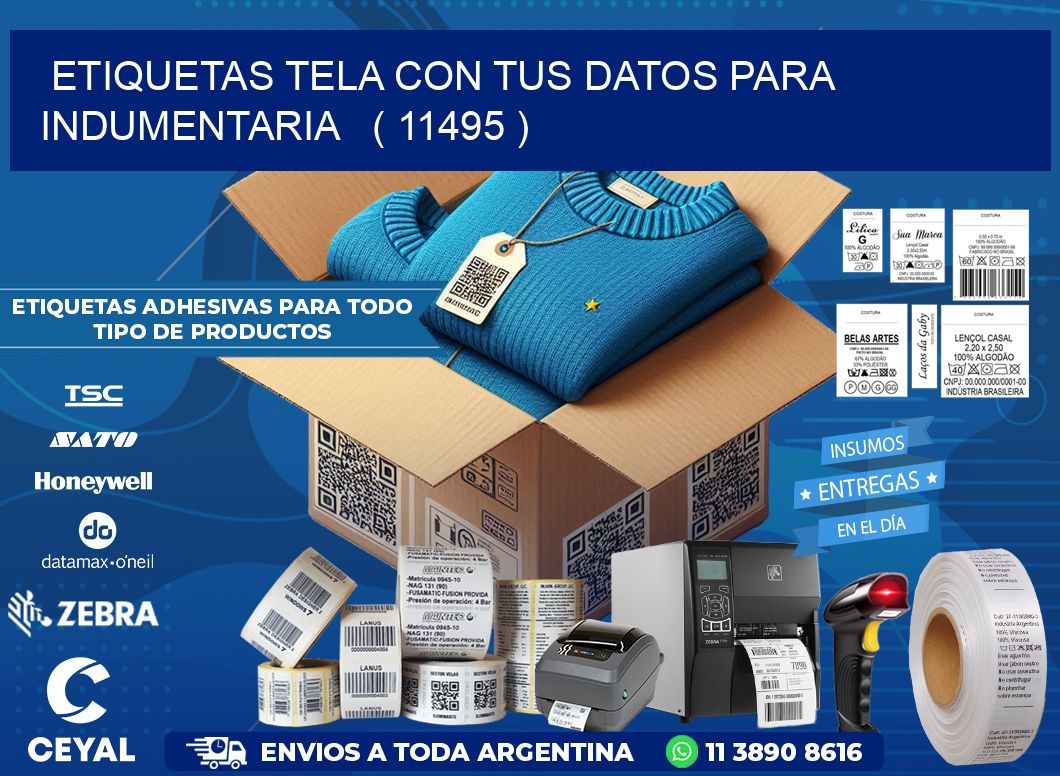 ETIQUETAS TELA CON TUS DATOS PARA INDUMENTARIA   ( 11495 )