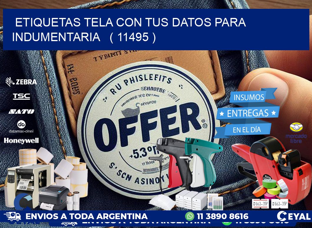 ETIQUETAS TELA CON TUS DATOS PARA INDUMENTARIA   ( 11495 )