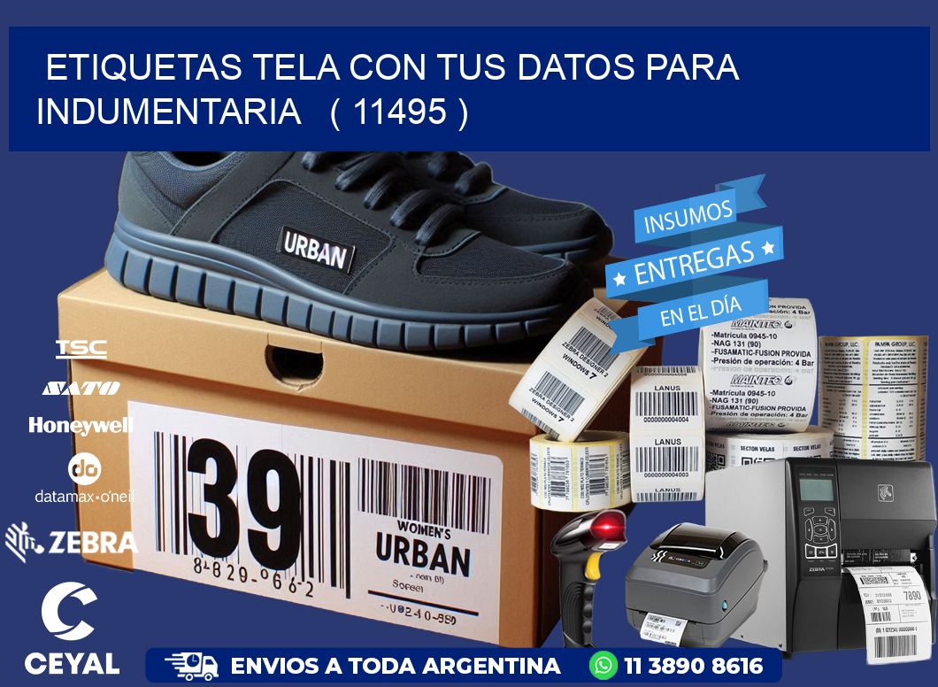 ETIQUETAS TELA CON TUS DATOS PARA INDUMENTARIA   ( 11495 )