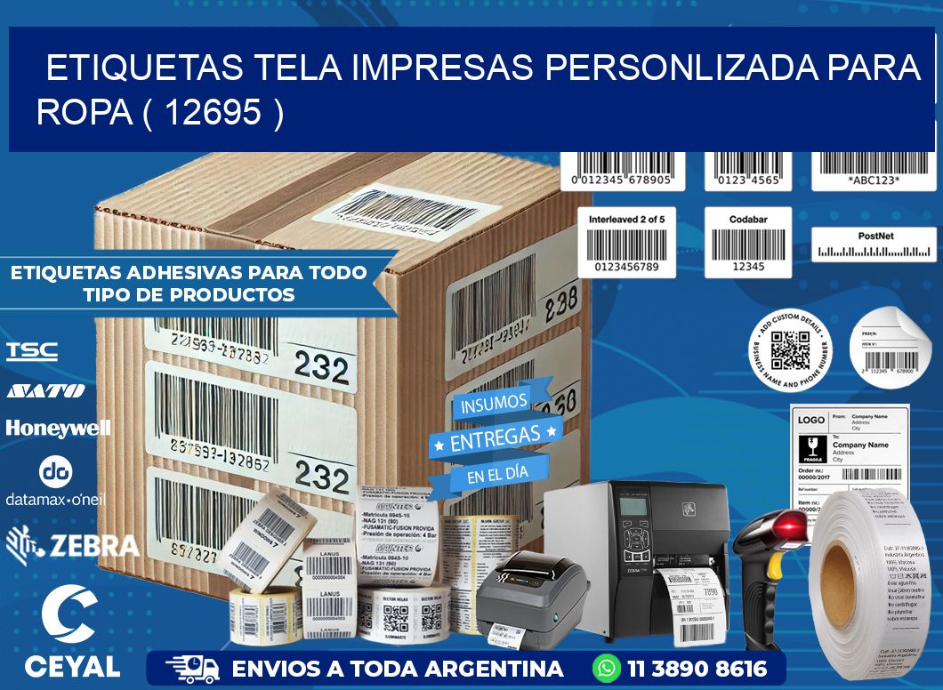 ETIQUETAS TELA IMPRESAS PERSONLIZADA PARA ROPA ( 12695 )