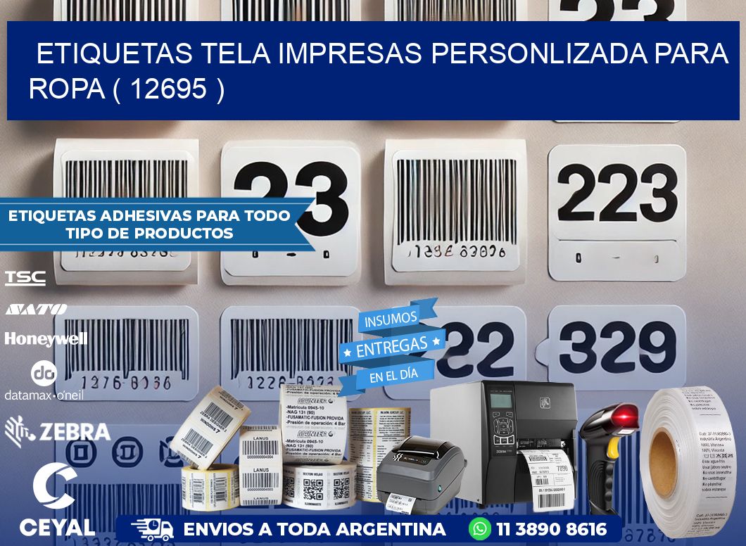 ETIQUETAS TELA IMPRESAS PERSONLIZADA PARA ROPA ( 12695 )