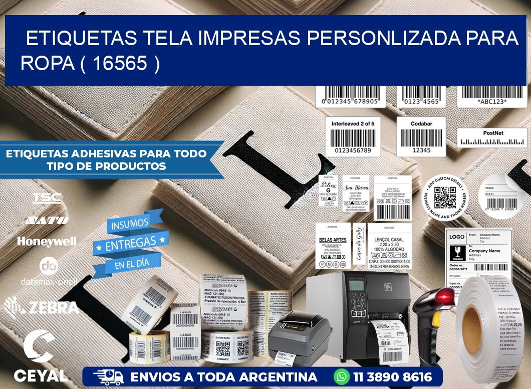 ETIQUETAS TELA IMPRESAS PERSONLIZADA PARA ROPA ( 16565 )