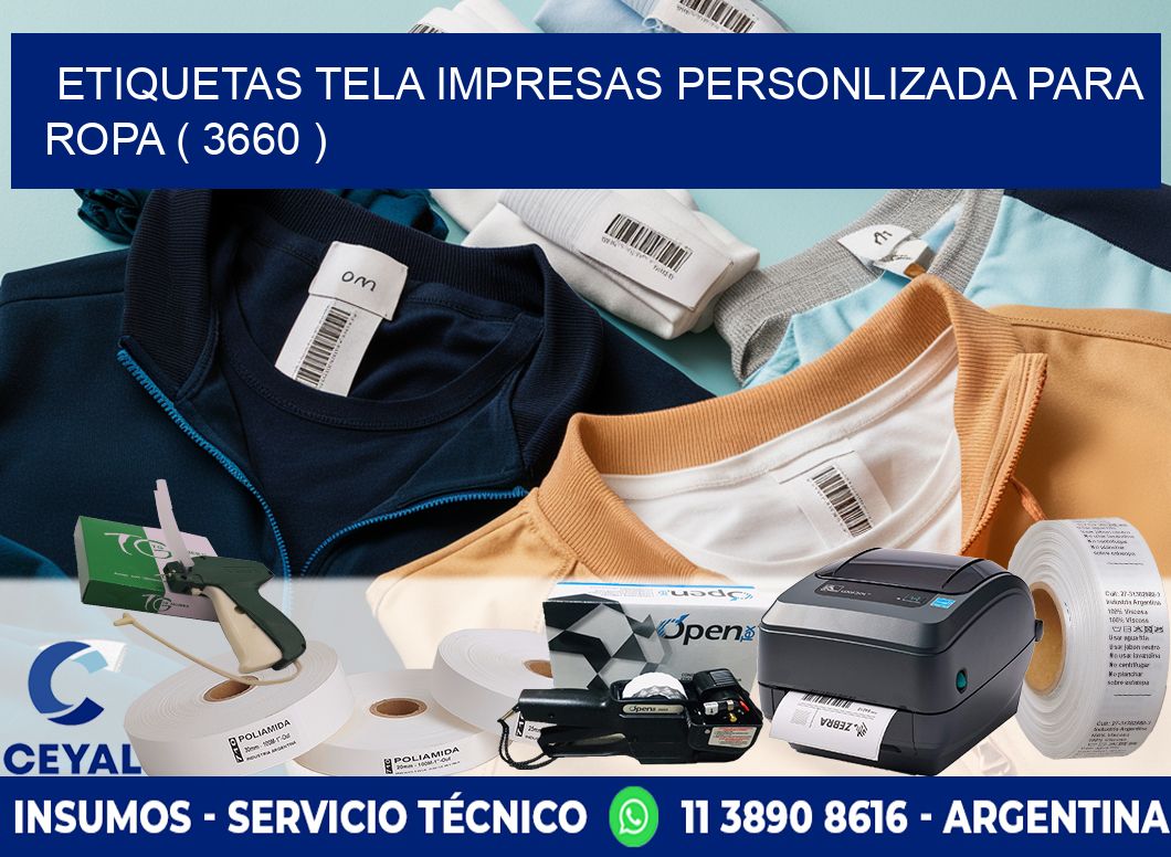 ETIQUETAS TELA IMPRESAS PERSONLIZADA PARA ROPA ( 3660 )