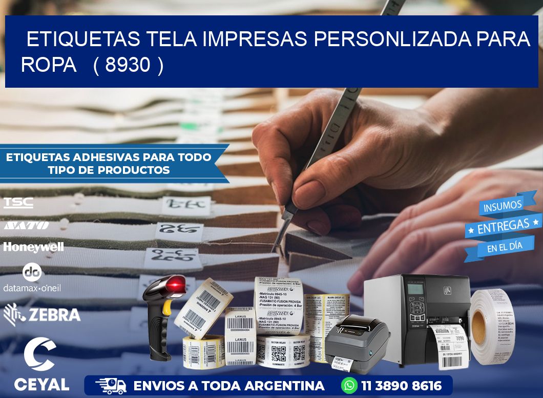 ETIQUETAS TELA IMPRESAS PERSONLIZADA PARA ROPA   ( 8930 )
