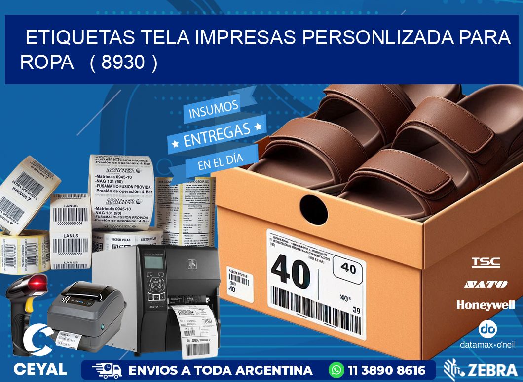 ETIQUETAS TELA IMPRESAS PERSONLIZADA PARA ROPA ( 8930 )