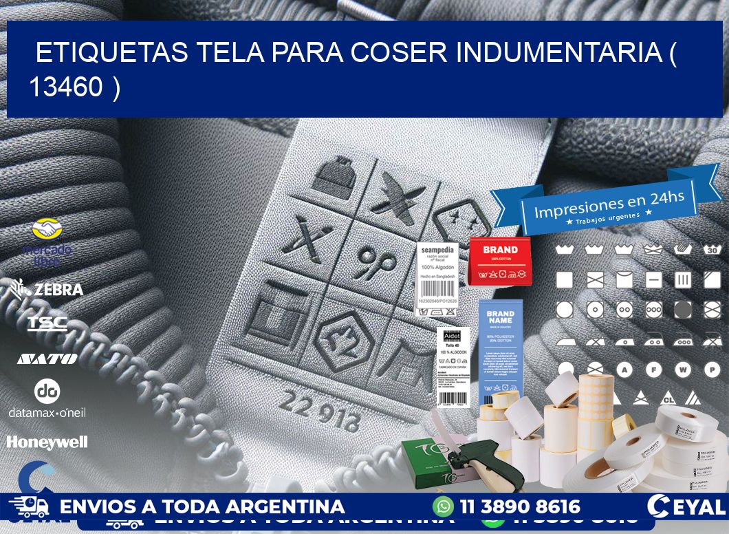 ETIQUETAS TELA PARA COSER INDUMENTARIA ( 13460 )