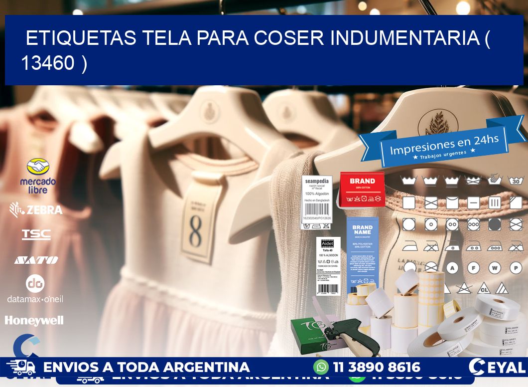 ETIQUETAS TELA PARA COSER INDUMENTARIA ( 13460 )
