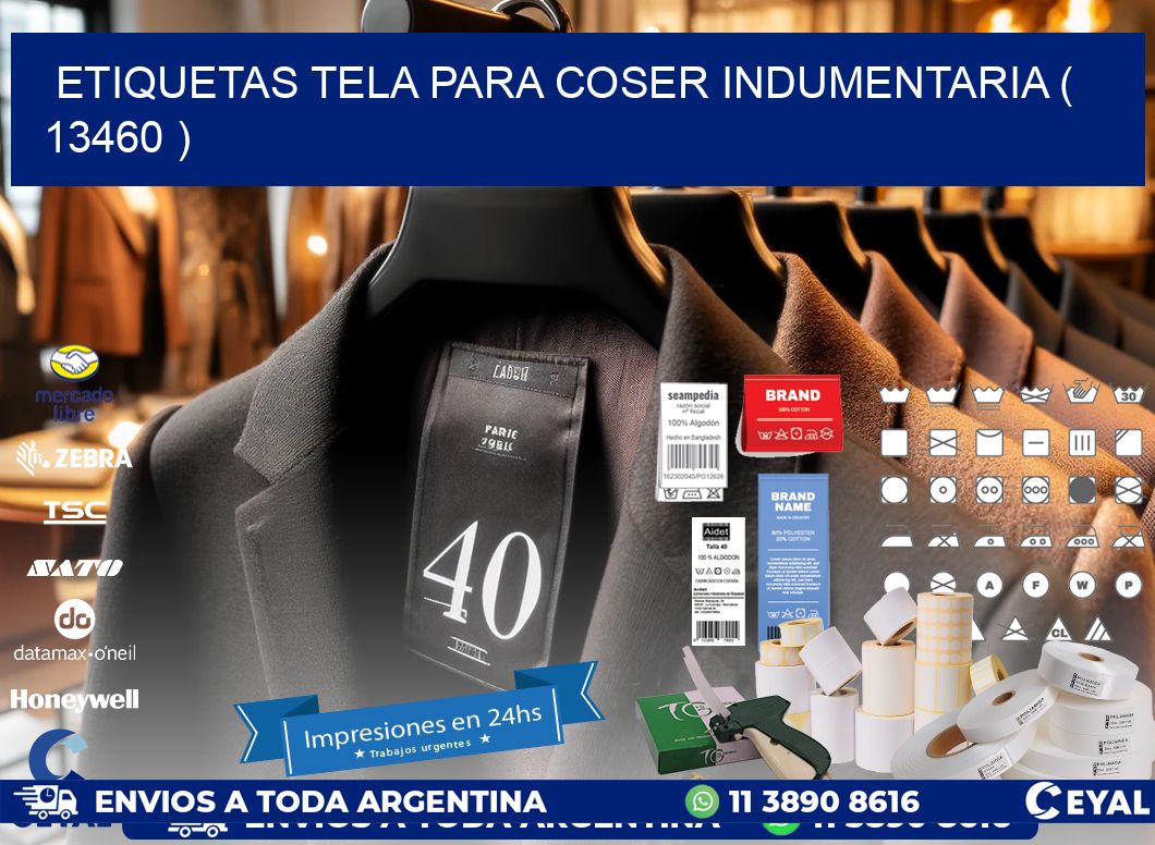ETIQUETAS TELA PARA COSER INDUMENTARIA ( 13460 )