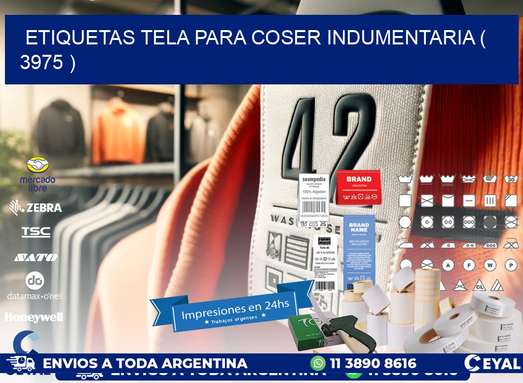 ETIQUETAS TELA PARA COSER INDUMENTARIA ( 3975 )