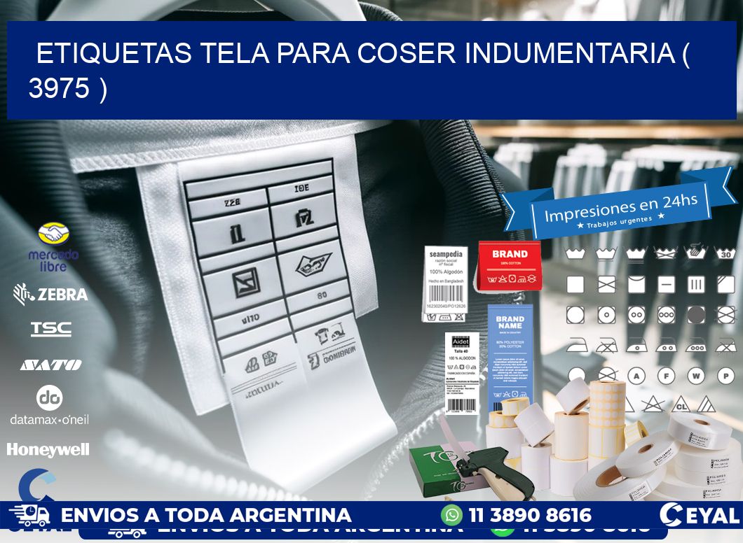 ETIQUETAS TELA PARA COSER INDUMENTARIA ( 3975 )