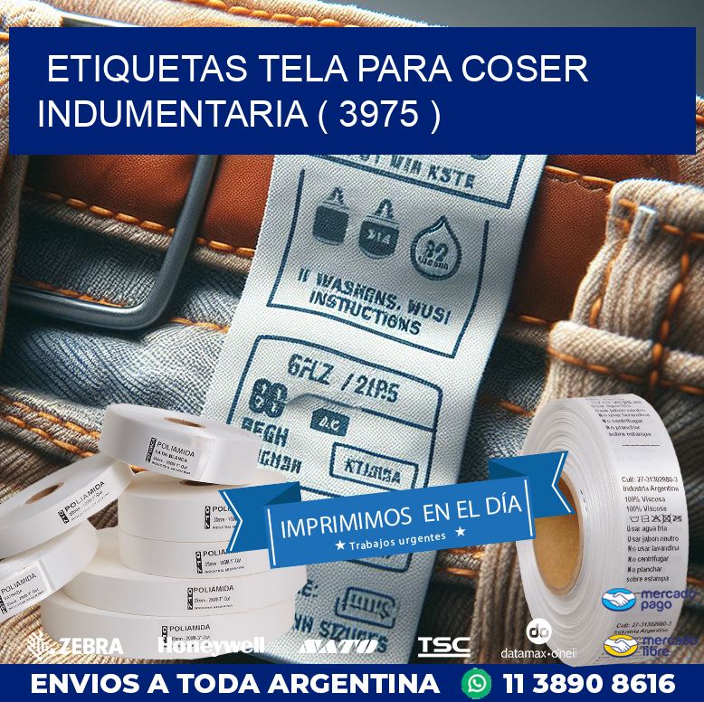 ETIQUETAS TELA PARA COSER INDUMENTARIA ( 3975 )