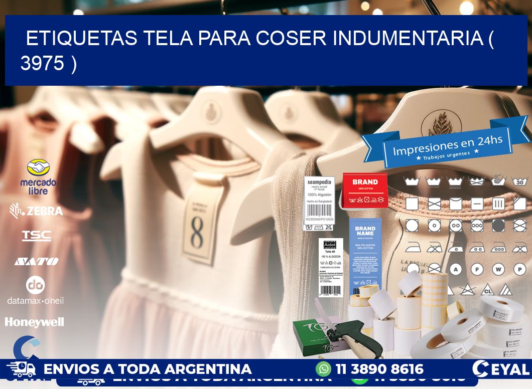 ETIQUETAS TELA PARA COSER INDUMENTARIA ( 3975 )