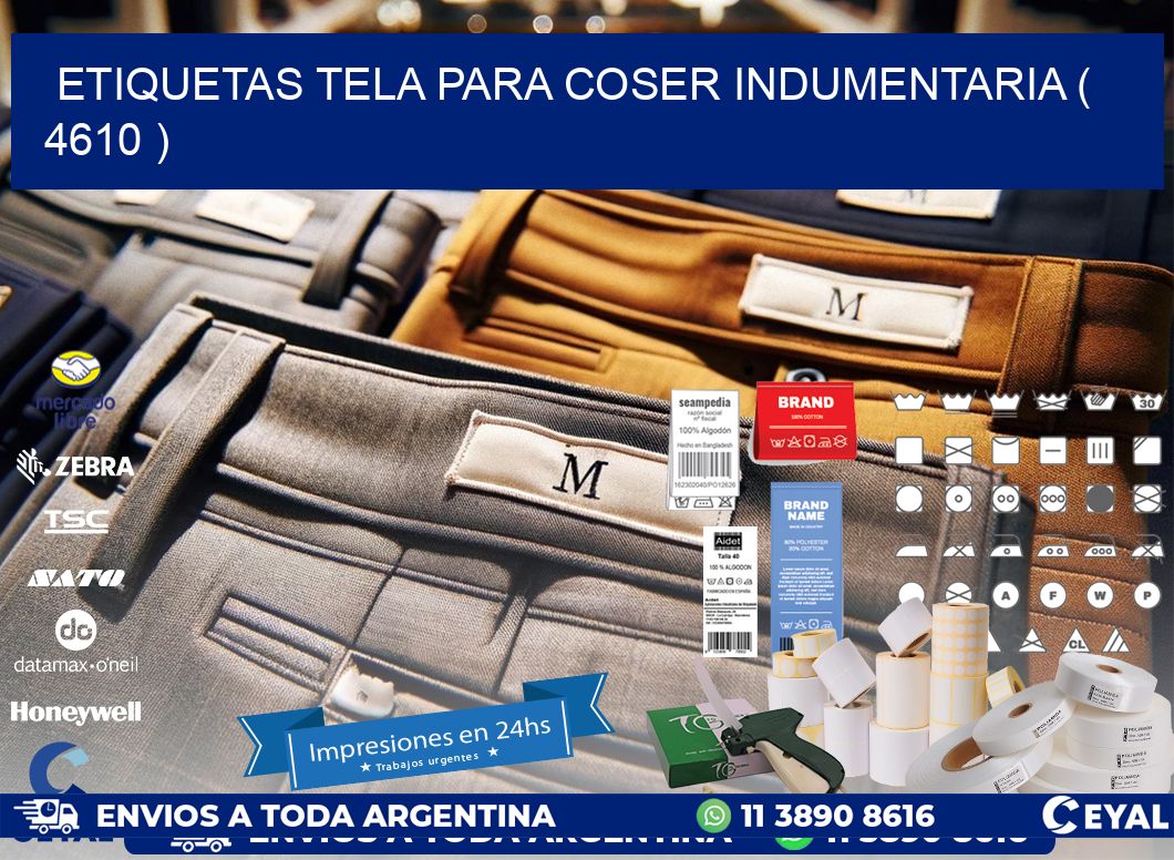 ETIQUETAS TELA PARA COSER INDUMENTARIA ( 4610 )