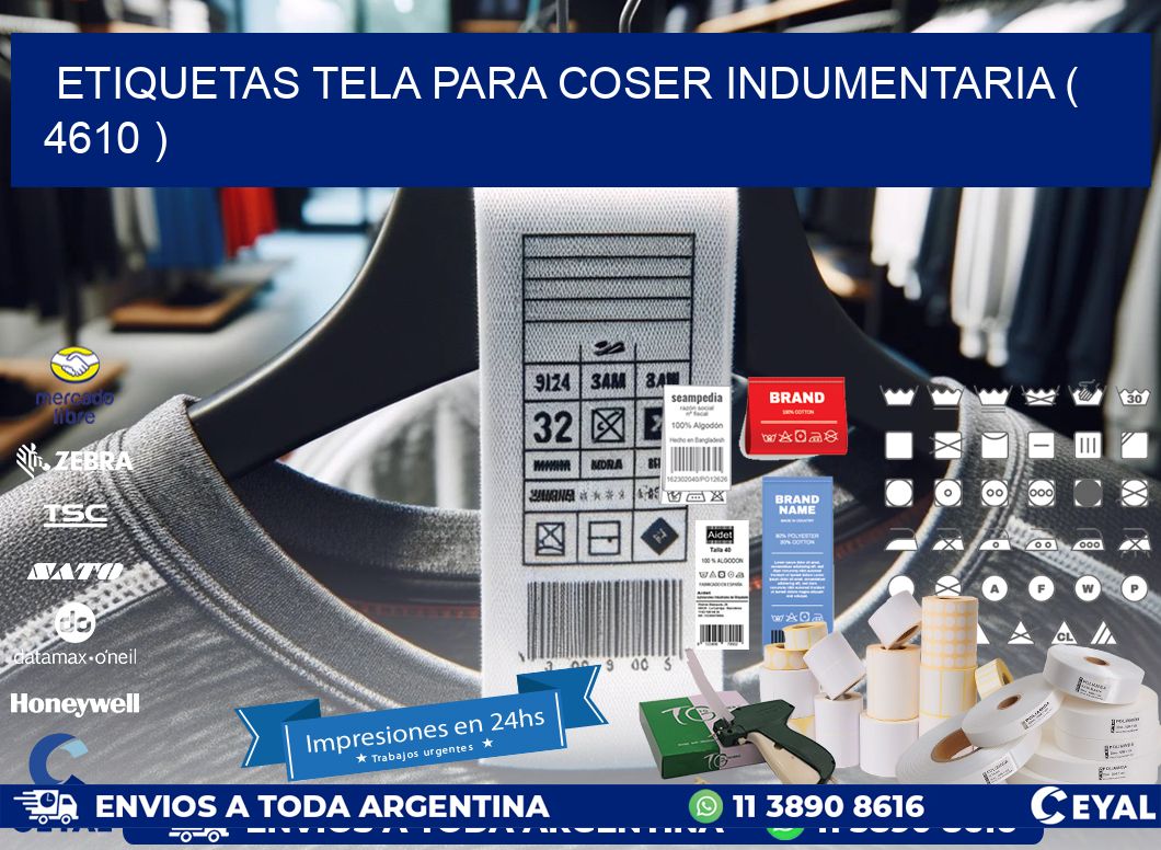 ETIQUETAS TELA PARA COSER INDUMENTARIA ( 4610 )