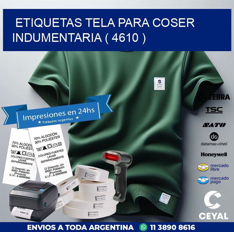ETIQUETAS TELA PARA COSER INDUMENTARIA ( 4610 )