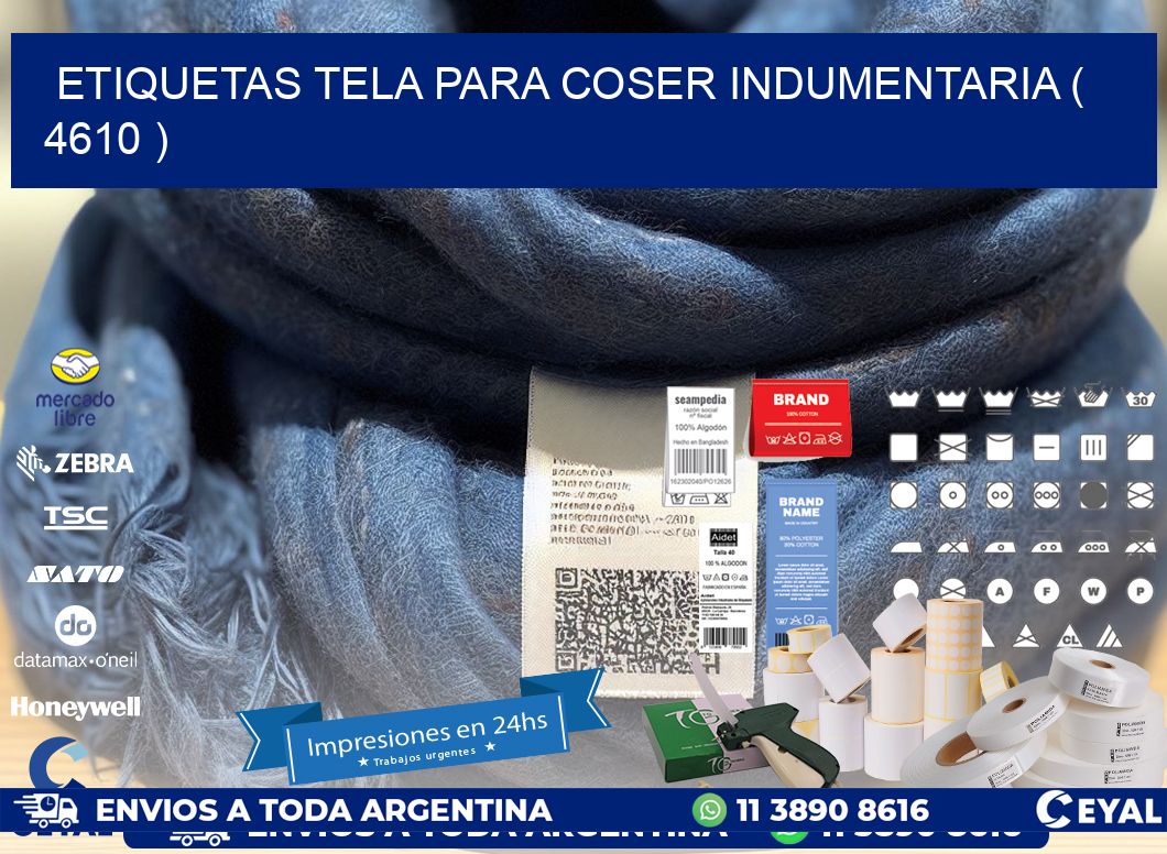 ETIQUETAS TELA PARA COSER INDUMENTARIA ( 4610 )