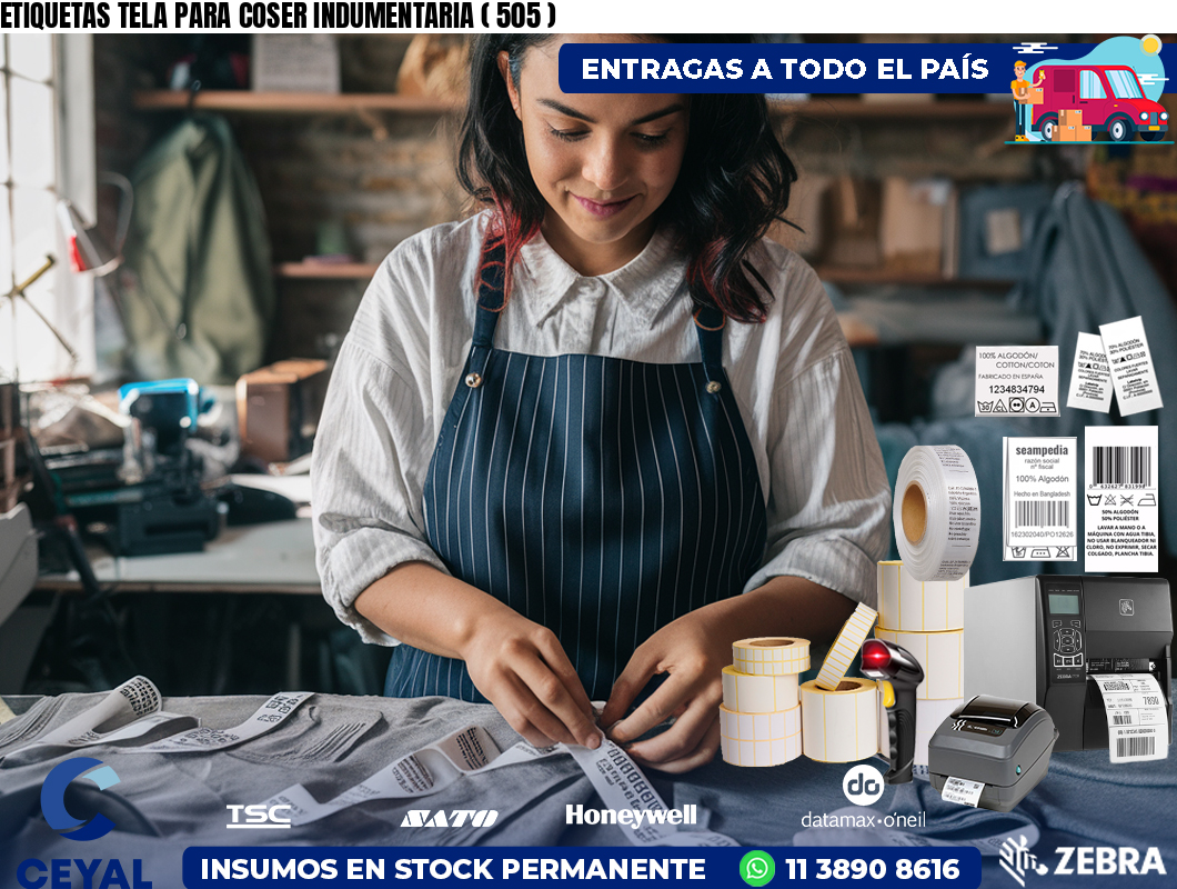 ETIQUETAS TELA PARA COSER INDUMENTARIA ( 505 )
