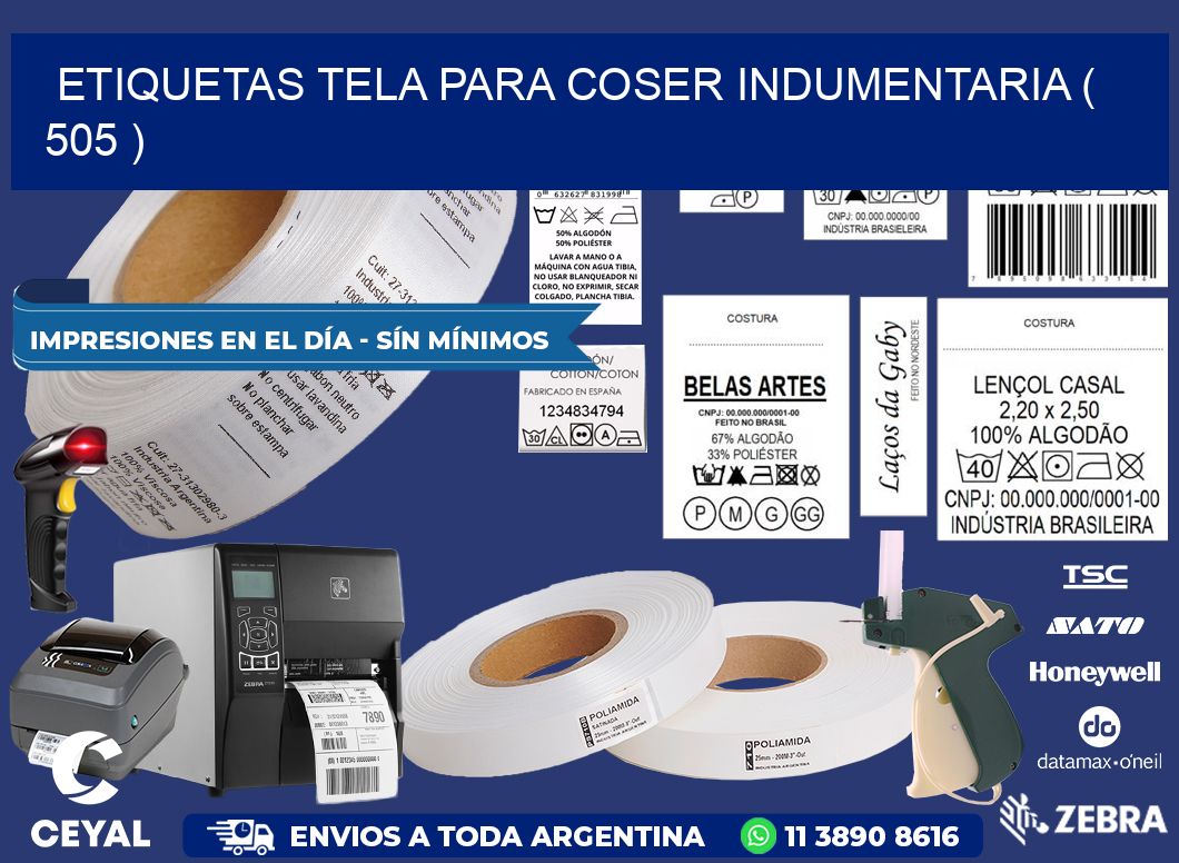 ETIQUETAS TELA PARA COSER INDUMENTARIA ( 505 )