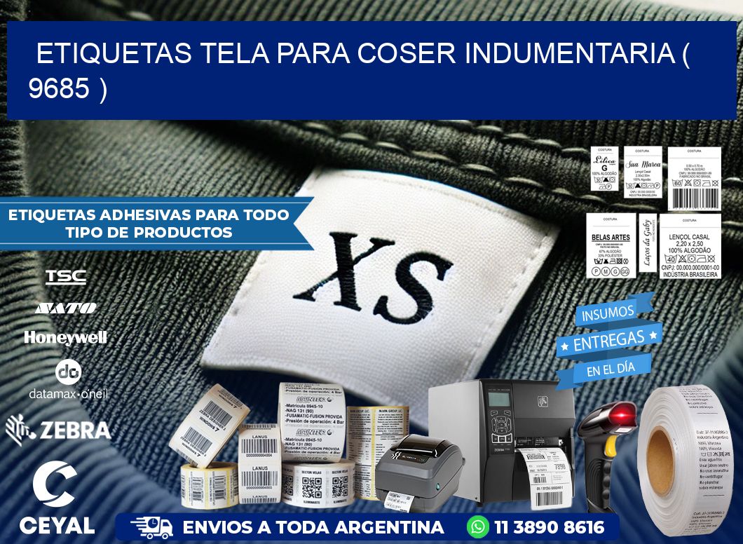 ETIQUETAS TELA PARA COSER INDUMENTARIA ( 9685 )