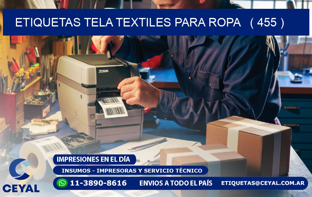 ETIQUETAS TELA TEXTILES PARA ROPA ( 455 )