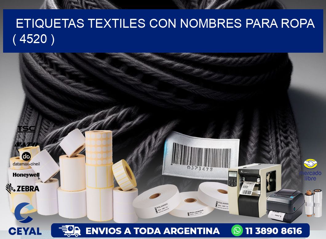ETIQUETAS TEXTILES CON NOMBRES PARA ROPA ( 4520 )