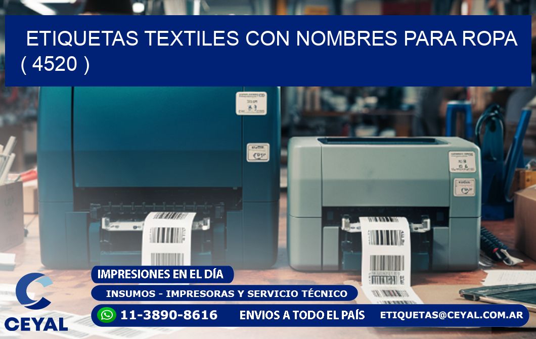 ETIQUETAS TEXTILES CON NOMBRES PARA ROPA ( 4520 )