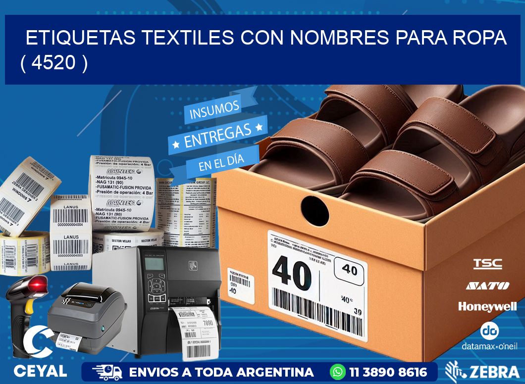 ETIQUETAS TEXTILES CON NOMBRES PARA ROPA ( 4520 )
