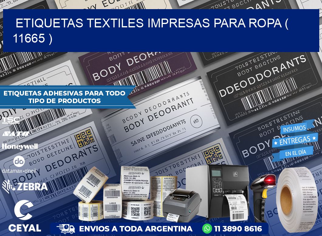 ETIQUETAS TEXTILES IMPRESAS PARA ROPA ( 11665 )