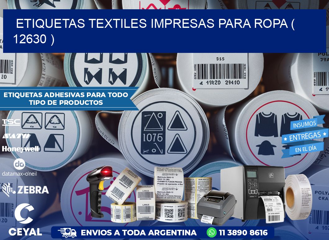 ETIQUETAS TEXTILES IMPRESAS PARA ROPA ( 12630 )