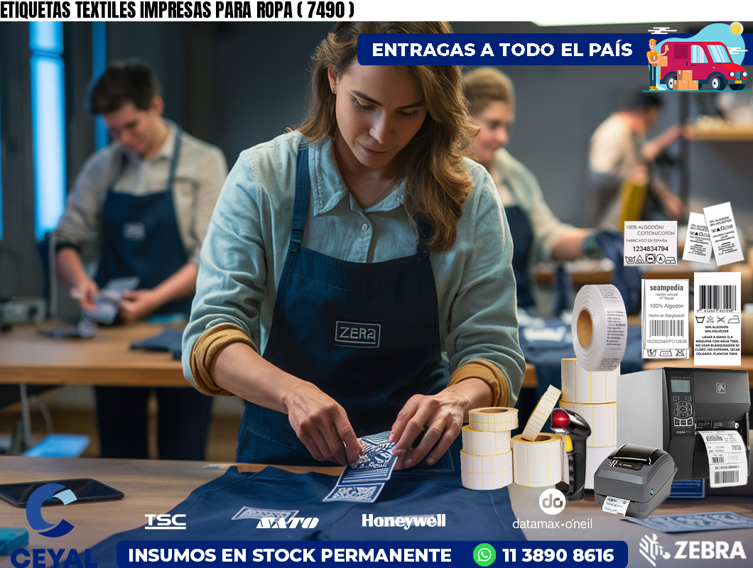 ETIQUETAS TEXTILES IMPRESAS PARA ROPA ( 7490 )