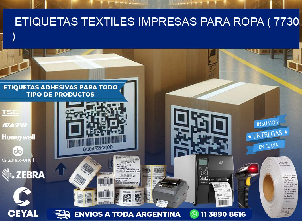 ETIQUETAS TEXTILES IMPRESAS PARA ROPA ( 7730 )