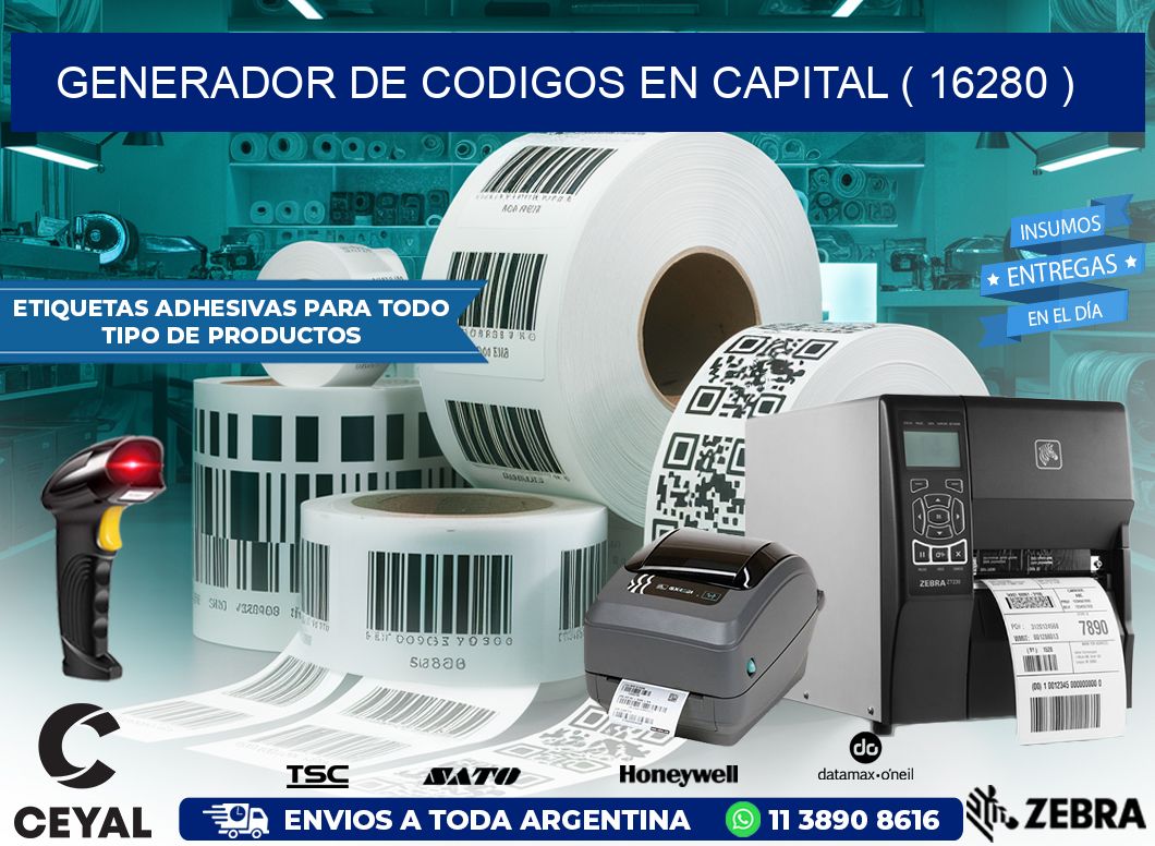 GENERADOR DE CODIGOS EN CAPITAL ( 16280 )