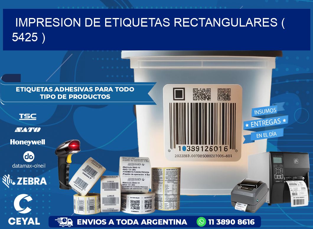 IMPRESION DE ETIQUETAS RECTANGULARES ( 5425 )