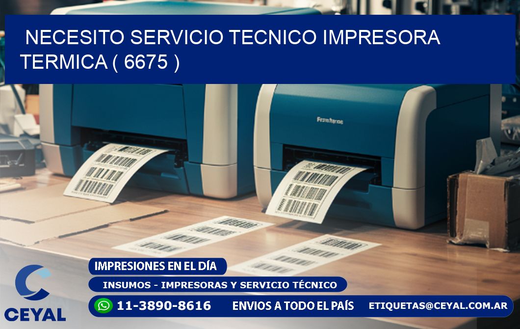 NECESITO SERVICIO TECNICO IMPRESORA TERMICA ( 6675 )