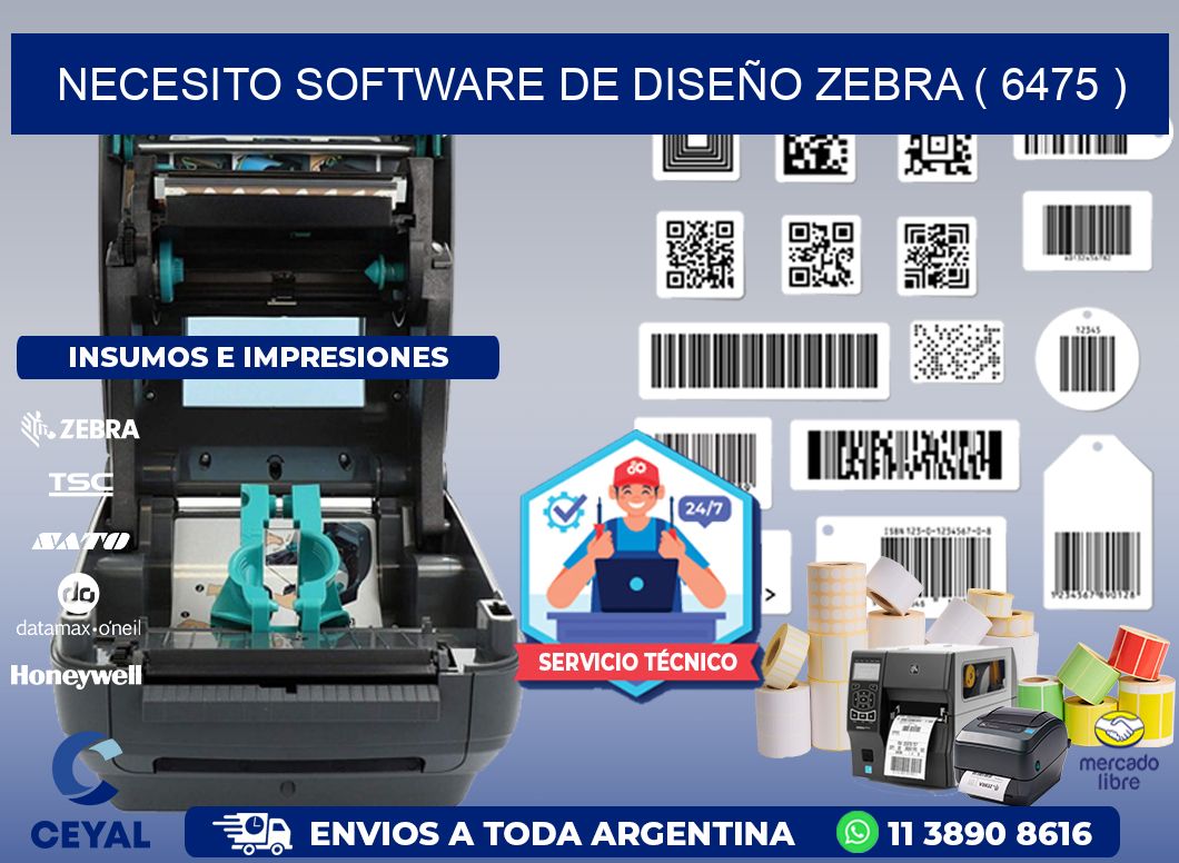 NECESITO SOFTWARE DE DISEÑO ZEBRA ( 6475 )