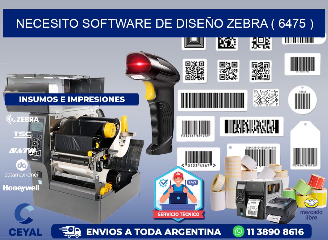 NECESITO SOFTWARE DE DISEÑO ZEBRA ( 6475 )