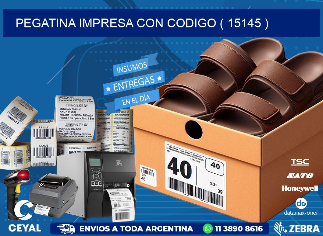 PEGATINA IMPRESA CON CODIGO ( 15145 )