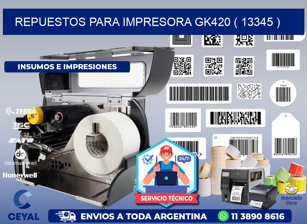REPUESTOS PARA IMPRESORA GK420 ( 13345 )