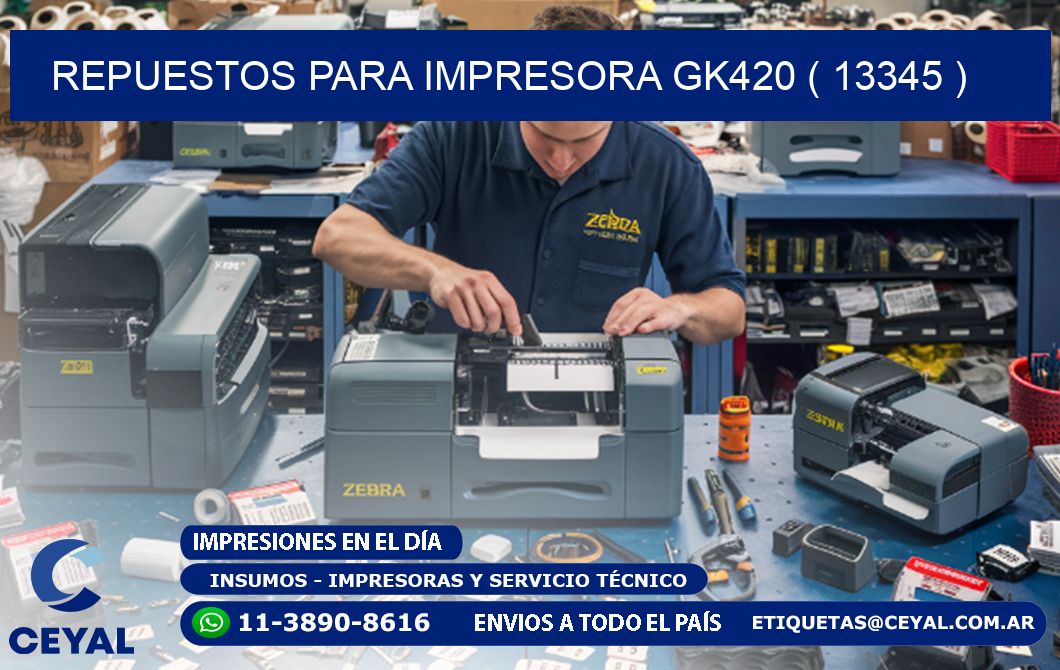 REPUESTOS PARA IMPRESORA GK420 ( 13345 )
