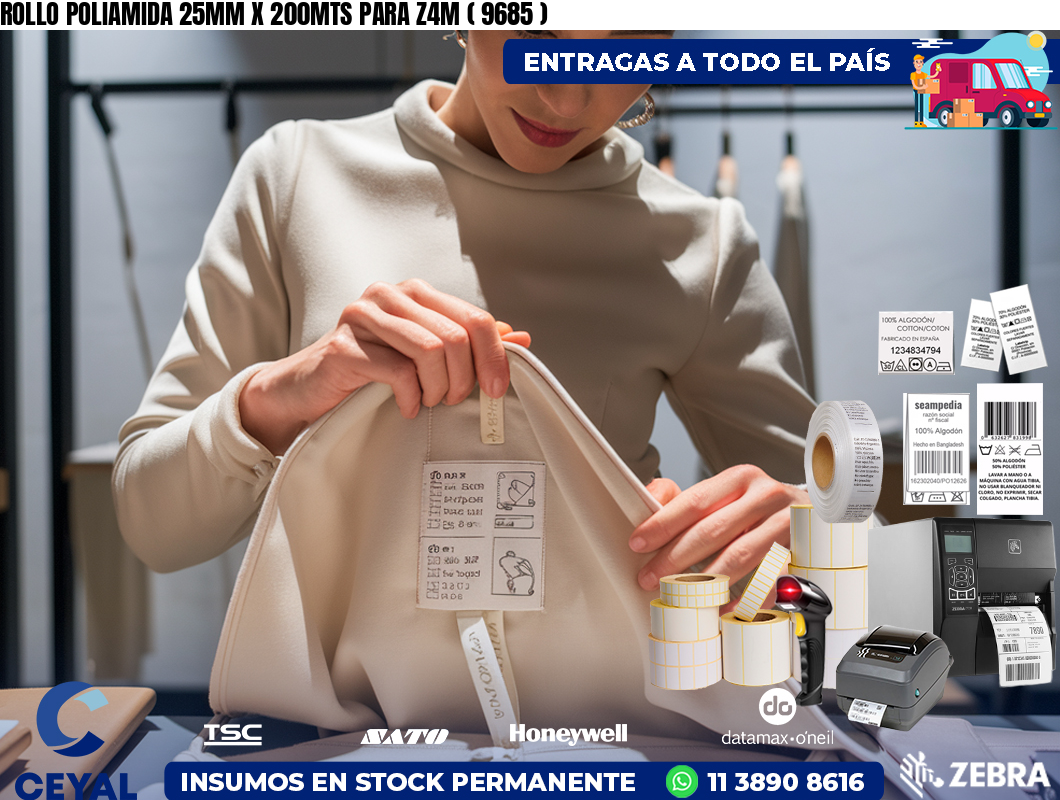 ROLLO POLIAMIDA 25MM X 200MTS PARA Z4M ( 9685 )