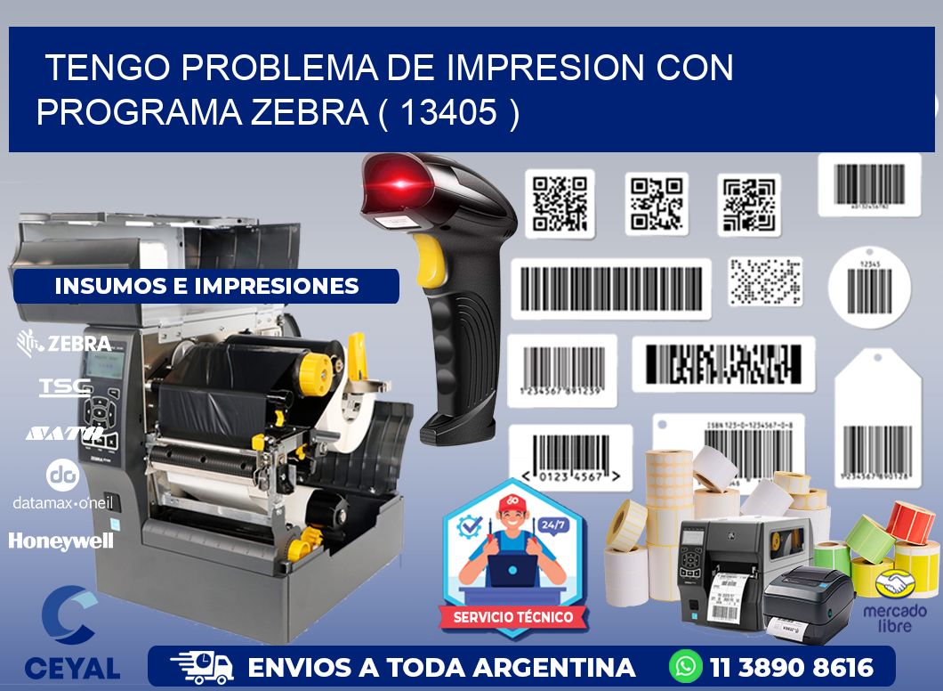 TENGO PROBLEMA DE IMPRESION CON PROGRAMA ZEBRA ( 13405 )