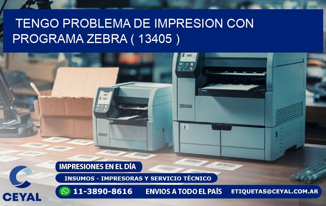TENGO PROBLEMA DE IMPRESION CON PROGRAMA ZEBRA ( 13405 )