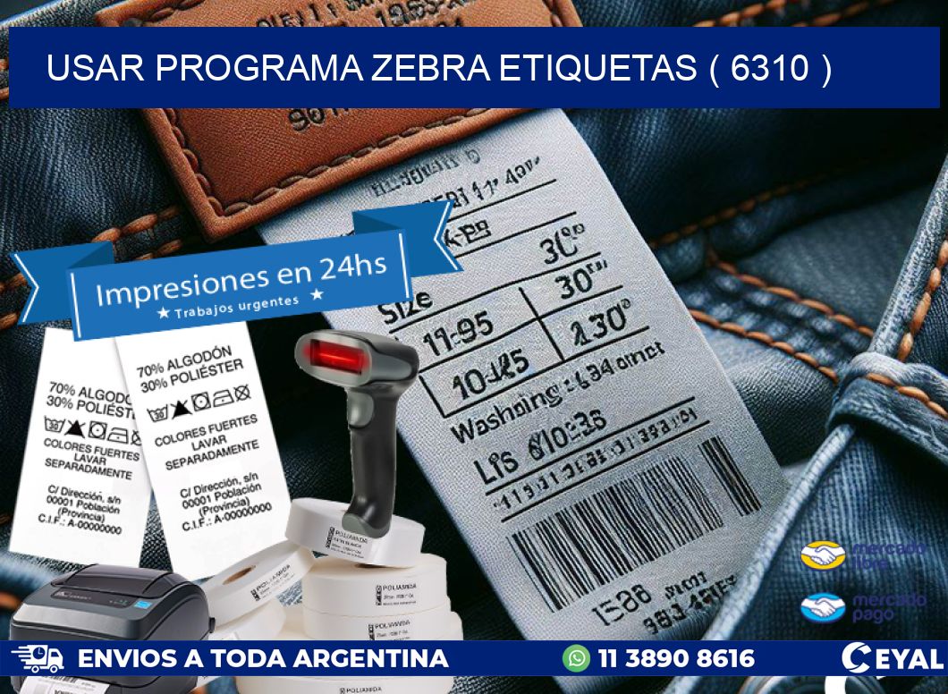 USAR PROGRAMA ZEBRA ETIQUETAS ( 6310 )