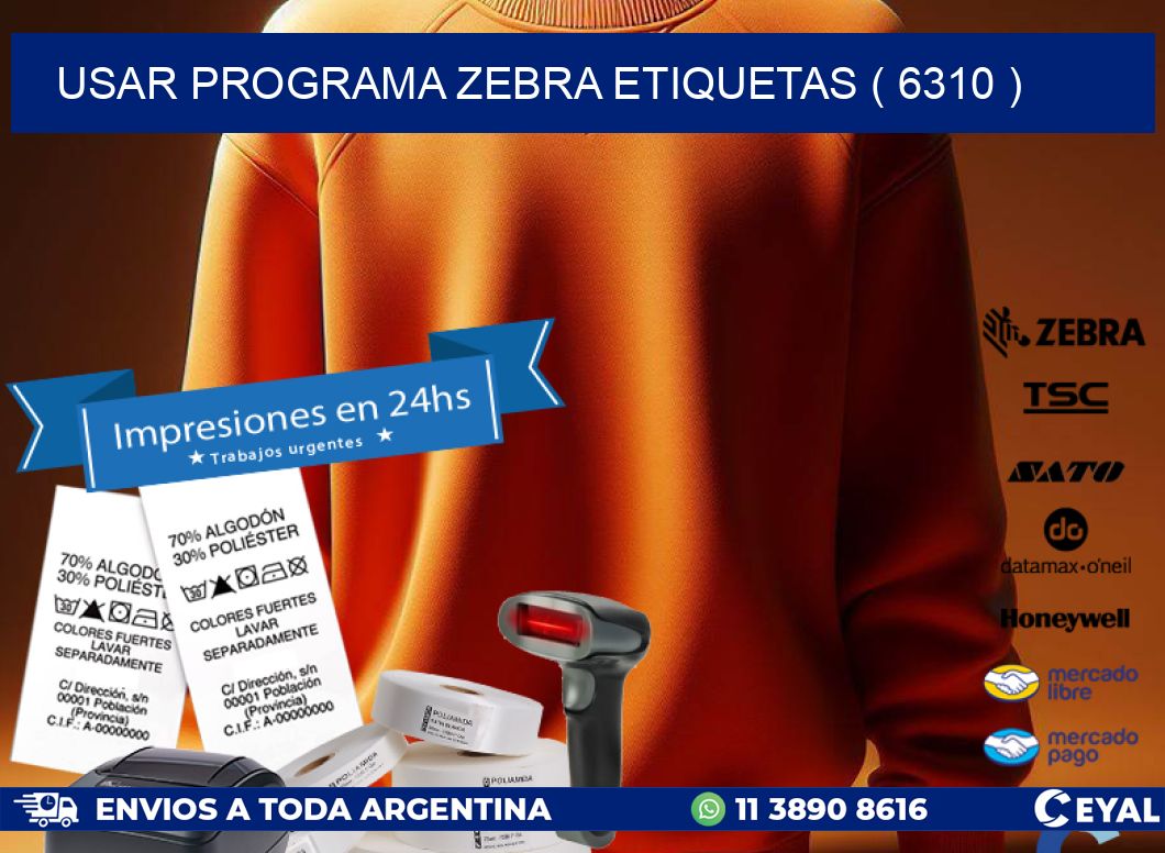 USAR PROGRAMA ZEBRA ETIQUETAS ( 6310 )