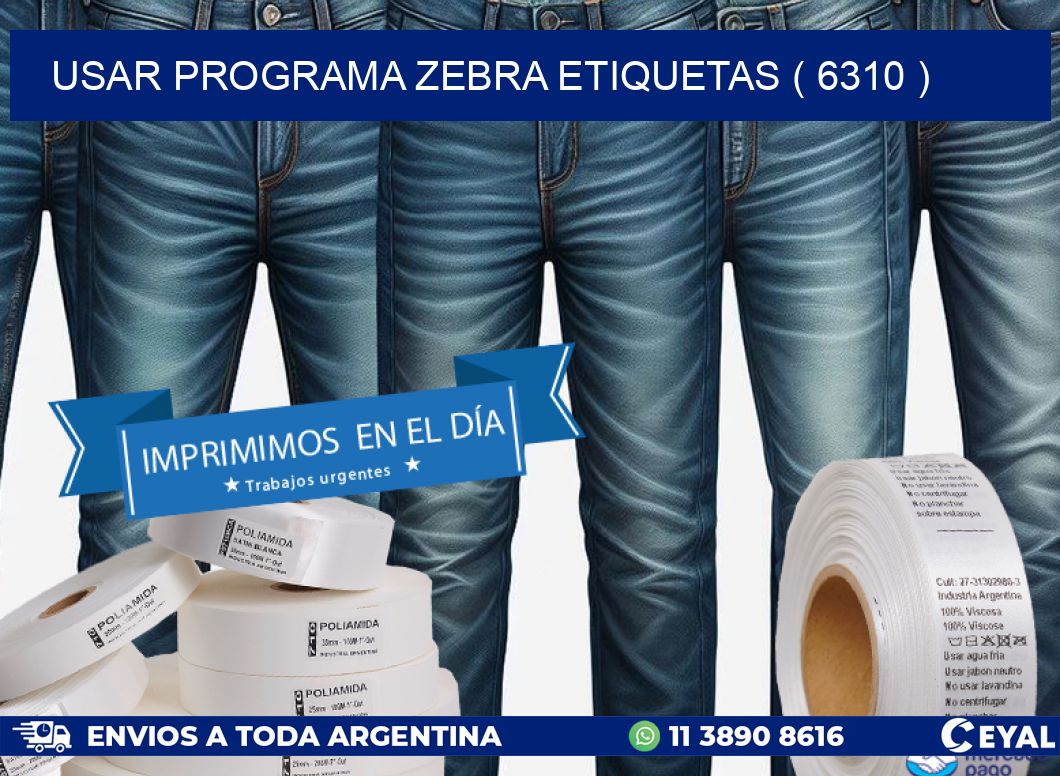 USAR PROGRAMA ZEBRA ETIQUETAS ( 6310 )