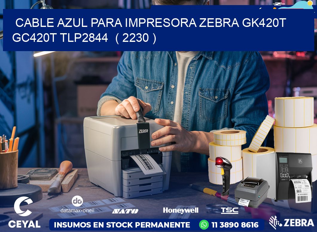 cable azul para impresora zebra GK420T GC420T TLP2844  ( 2230 )