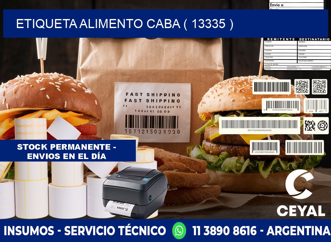 etiqueta alimento caba ( 13335 )
